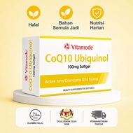 Vitamode CoQ10 Ubiquinol 100mg Utk Sel Sihat & Tenaga & Antioksidan & Kualiti & Kesihatan Halal Baik