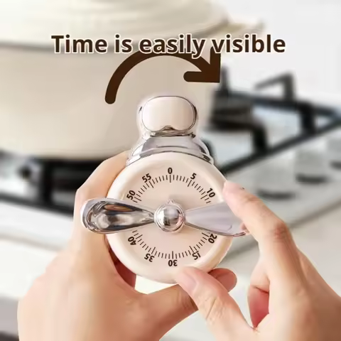 Cute Kitchen Timer 1 Hour Alarm Cooking Timer with Magnet Mechanical Countdown Timer Reminder for Co