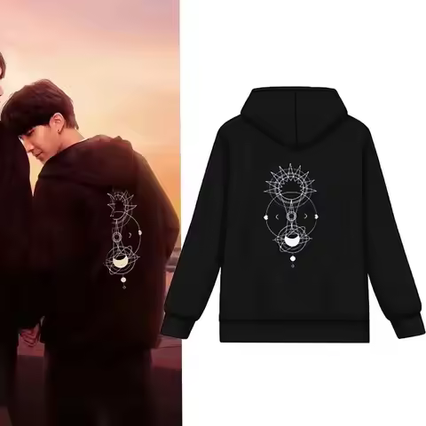 The Eclipse First Khaotung Cosplay Black Hoodie TV Series คาธ Unisex Adult Sweatshirt Coat Winter Wa