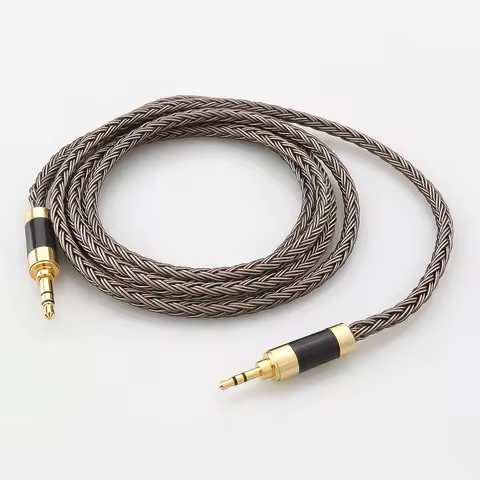 HiFi 16 Core 7N OCC 3.5mm stereo male to 2.5 mm stereo aux male audio input cable speaker line for H