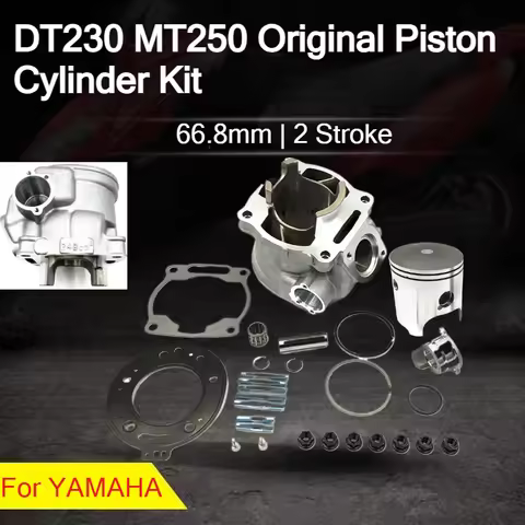 Motorcycle 2 Stroke Cylinder Kit 66.8mm Cylinder Block Piston Gasket Piston Ring For YAMAHA DT230 Lo