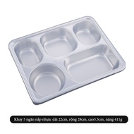 Khay cơm inox 304 cấp thực phẩm an toàn vệ sinh GDAY sâu lòng có nắp - LOKING