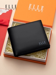 ELLE HOMME | กระเป๋าสตางค์หนังแท้สำหรับผู้ชายแบบสั้น