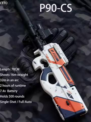 Gift For Men P90 Tactical Gel Blasters Full Auto Big Size Long Range Outdoor Blaster Gun Toys