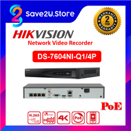 HIKVISION DS-7604NI-Q1/4P 4 channel NVR 4K Network Video Recorder With Poe Port