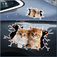 Cat in The Crack Sticker, 3D Cat Universal Car 3D Cat Stickers, Decals Animal