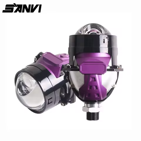 2025 SANVI 2.5 Inch 100W S19 Bi Led Hyperboloid Projector Lens Car Lights H7 H4 LED H1 9005 9006 Hea