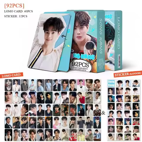 Song Kang Lomo Cards 92Pcs Set 60Pcs HD Photocards 32Pcs Stickers Korean Actor Kdrama Photo Card Fan
