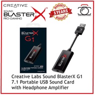 197 Labs Sound BlasterX G1 7.1 Portable USB Sound Card with Headphone Amplifier