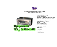 Qmax Automatic Gas Deck Oven 2 Tray 1 Deck Tipe Qm-12G Oven Gas