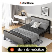 Z-one 🚚FAST~เตียงนอนพับ เตียงพับ เตียงนอน 3 5 ฟุต，เตียง 4 พับ -พร้อมที่นอน (หัวเตียงพร้อมเบาะนุ่ม)ไม่ต้องประกอบติ เพียงกางออกเพื่อใช้งานทันที（one year warranty）ไม่เปลืองพื้นที่