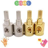 SUSANS Car Speaker Wire Terminal, Gold Silver Pure Copper Car Audio Connector, 0GA 4GA 8GA Audio Amp