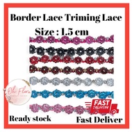 Boeder Lace Diamond Triming Lace Lace Manik Untuk Pakaian