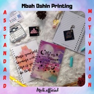 A5 Spiral Notebook Part 2 Black Lines Motivational cover Hijab Muslimah Fantasy Aesthetic Notebook f