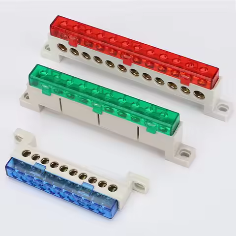 Bridge Type Zero Line Wiring terminals 7/10Pin Distribution Box to Zero Terminal Block Brass Earth A