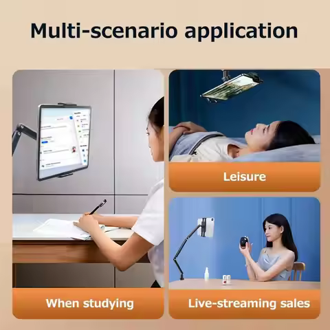 For Phones Tablets Online Live Office Stand 4.7-17.3Inch Desktop Fixed Rotating Three-Fold Adjustabl