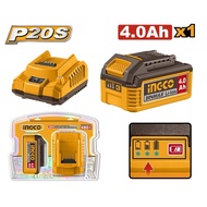 INGCO 20V 1X4.0AH BATTERY + 2A CHARGER SET FBCPK2012