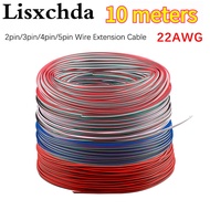 10m 2/3/4/5/6pin Electrical Wire 22 AWG LED Strip Connector Cable For 5050 RGB RGBW RGBWW WS2812 CCT