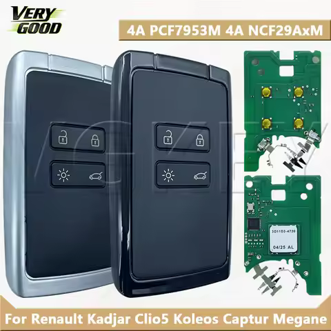 VG KR5IK4CH-01 4A PCF7953M NCF29AxM 433MHz Car Smart Key For Renault Megane IV Kadjar Clio5 Zoe2 Kol