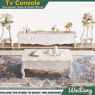 WEILIANG Tv Console Cabine Tv Cabinet European Style Pastoral Fashion Gold Painted Base Cabinet Solid Wood / Tv Consol