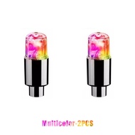 Tutup Pentil LED Nyala Ban Motor / Mobil / Sepeda Aksesoris Tire Light Warna Biru Merah Multicolour 