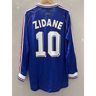 1998 France ZIDANE HENRY Long sleeve Top Quality Home Retro Football Jersey custom T-shirt