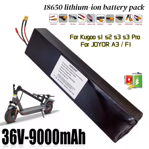 AIMJIN 10S3P 36V 9000mAh Electric Battery Pack 18650 Lithium M365 for KUGOO S1, S2, S3 Electric Scoo