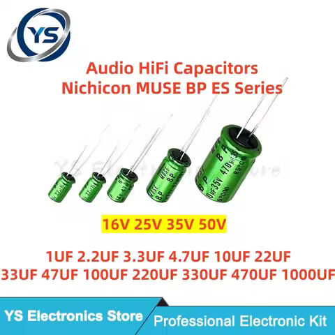 10pcs/lot Nichicon MUSE BP ES 1UF 10UF 22UF 47UF 100UF 220UF 470UF 16V 25V 35V 50V Non Polar HiFi Au