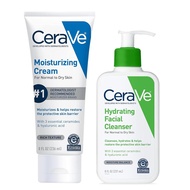 CeraVe Hydrating Skin Care Set, 8oz Moisturizing Cream & 8oz Hydrating Facial Cleanser, Ceramides + 