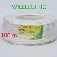 Kabel listrik NYM 2 x 2.5 / 2x2.5 mm SUPREME rol 100 m kawat