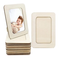 [LARX]12 Pieces DIY Wood Picture Frames Unfinished Solid Wood Photo Picture Frames For 4 X 6 In Phot