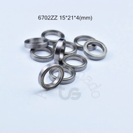 6702zz 15x21x4(mm) 10pieces Bearing Metal Sealed Free Shipping Abec-5 Chrome Steel Miniature Bearing