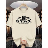 Vintage Record & STAX RECORDS Graphic T-Shirt for Music Lovers - Casual Round Neck Summer Tee