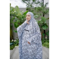 Mukena Terusan Hadramaut Renda Premier Blue | NurHD Mukena