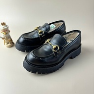 GUCCI/古馳 馬銜扣蜜蜂刺繡厚底樂福鞋 37碼 試穿一兩次