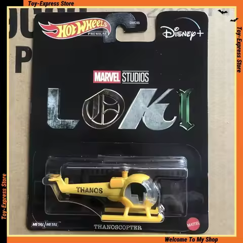 Hot Wheels Premium Children Toys Hotwheels Boys Kids Toys 1:64 Model Disney Loki Thanoscopter Helico