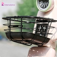 [Menolana] Front Cycle Basket Raised Rim Cycle Wire Basket Cycle Gear Black Mounted Plate