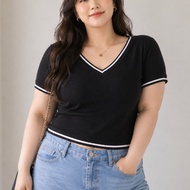 Kathryn Plus Size Ribbed Knit Contrast Binding Top 31093 Sleeveless Top