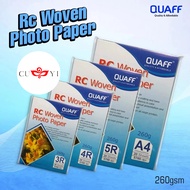 CUYI QUAFF PHOTO PAPER A4/5R/4R/3R 20 SHEETS 260gsm FOR ALL PRINTER RCWOVEN01