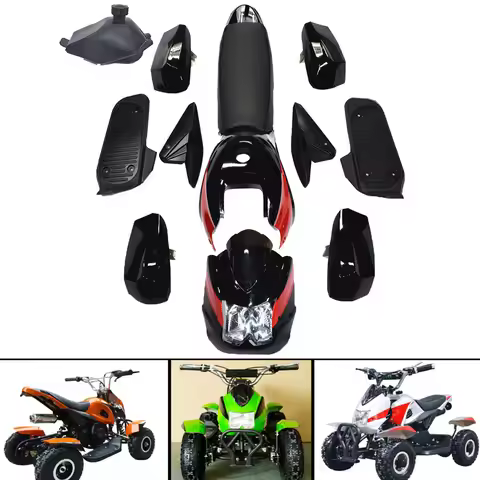 Plastic Kit Fairings Fender With Headlight Windshield and Fuel Tank Seat for 49cc Kids Quad Bike Min