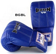 BOON Bag  Gloves Open thumbs SMLXL ฺBlack Blue Red White Genuine Leather Sparring Training MMA K1 บุ