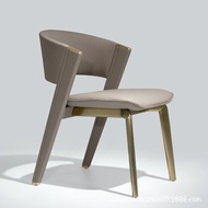 High Ding Backrest Modern Restaurant Simple Hotel Leather Chair Household CC Italian Dining Chair Ne