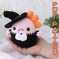 Halloween witch crochet pattern PDF - amigurumi axolotl plush