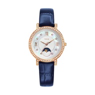 Solvil et Titus Chandelier Women's 3 Hands Quartz with Day Night Indicator in Blue Leather Strap W06-03261-005