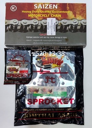 โซ่สเตอร์ GPX-CR5/GENTLEMAN/RAZER 520-13-38 SUN+SAIZEN 1ชุด3ชิ้น