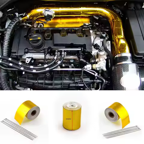 Car Exhaust Modification High Temperature Resistant Aluminium Foil Fibre Cloth Tape Tinfoil Exhaust 