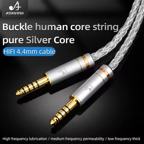 ATAUDIO HiFi Pure Silver 4.4mm to 4.4mm Audio Cable Balanced Headphone Upgrade Cable for Fostex T60R