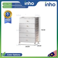 INHO L50cm (5-8 Layers) Elegant Drawer Storage Cabinet With Rollers Multi-Layer Storage Organizer