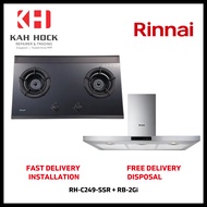 RINNAI RH-C249-SSR CHIMNEY HOOD + RB-2Gi 2 INNER BURNER BUILT-IN HOB BUNDLE