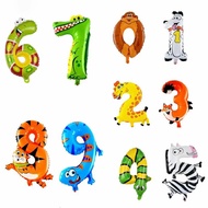 Animal Number Foil Balloon 40cm/Number Foil Balloon